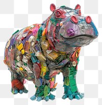 PNG  Hippo made from plastic animal elephant wildlife.