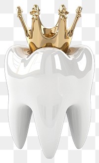PNG Gold crown on white tooth white background accessories toothbrush.