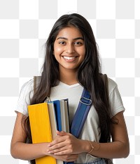 PNG Young indian girl student happy smile.