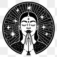 PNG Surreal aesthetic praying logo art representation spirituality.