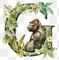 PNG The letter G wildlife animal monkey.