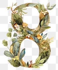 PNG The letter number 8 nature plant art.