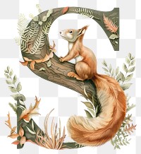PNG The letter S squirrel drawing animal.