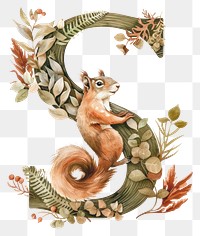 PNG The letter S squirrel drawing animal.