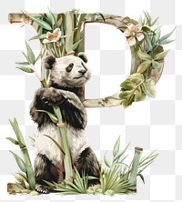 PNG The letter P nature bamboo mammal.