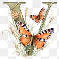 PNG The letter V butterfly animal insect.