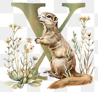 PNG The letter X squirrel drawing animal.