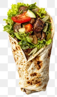 PNG Shawarma wrap bread food meat.