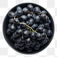 PNG A bowl of grapes blueberry produce fruit.