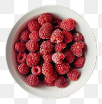PNG A bowl of raspberry produce fruit plant.