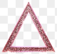 Frame glitter triangle shape pink white background.