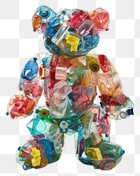 PNG Bear made from plastic person human toy.