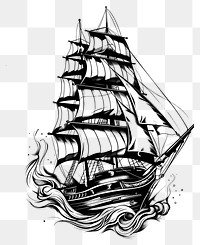 PNG  Ship drawing transportation illustrated.