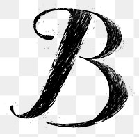 PNG Hand drawn letter B alphabet font text.