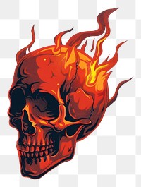 PNG Skull on fire creativity darkness igniting.