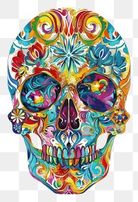 PNG Skull drawing art white background.