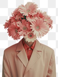 PNG Person with flower head portrait plant petal