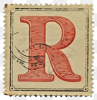 PNG  Stamp with alphabet R backgrounds paper font