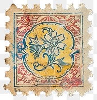 PNG  Postage stamp with ornament paper art calligraphy.