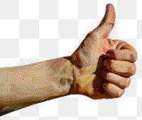 PNG Close up on pale thumbs up finger hand gesturing.