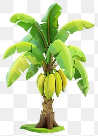PNG 3D Illustration of banana tree outdoors produce snowman.