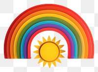 PNG Rainbow with sun icon art disk.