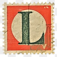 PNG  Stamp with alphabet L font text art.