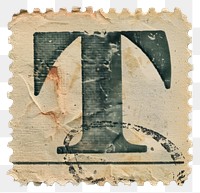 PNG  Stamp with alphabet T letter font text.