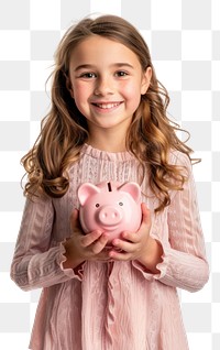 PNG Photo of girl holding pig white background.