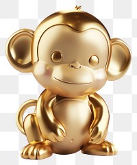 PNG Figurine animal monkey gold.