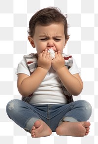 PNG Baby coughing white background distraught relaxation.