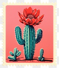PNG Cactus Risograph style cactus plant inflorescence.