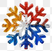 PNG Snowflake made from polyethylene snowflake celebration accessories.