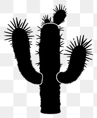 PNG A cactus silhouette stencil plant.