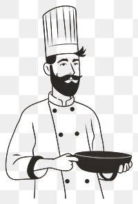 PNG Chef holding a pan cookware clothing apparel