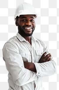 PNG Joyful male african american builder portrait hardhat helmet.