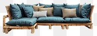 PNG Outdoor sectional sofa furniture cushion pillow.