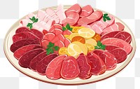 PNG Cold cut platter plate dish food.