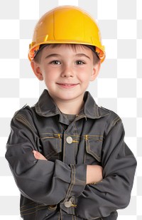 PNG Boy in engineer outfit clothing apparel hardhat.