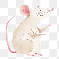 White mouse png cute animal, transparent background