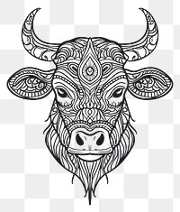 PNG Cow sketch art illustrated.