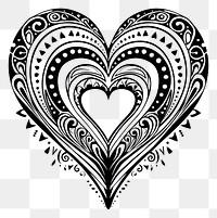 PNG Heart sketch illustrated pattern.