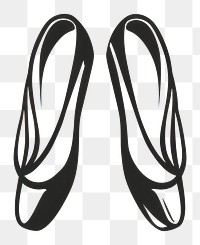 PNG Black minimalist ballet shoe logo design footwear drawing clothing.
