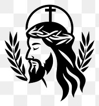 PNG Black minimalist jesus christ logo design drawing representation creativity.