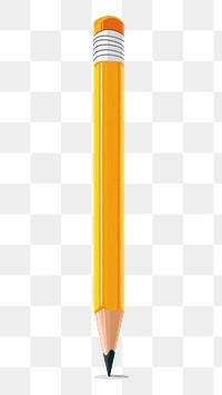 PNG Flat illustration Short Yellow Pencil with Eraser at the End pencil eraser yellow.