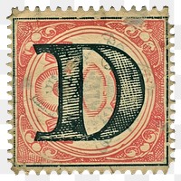 PNG  Stamp with alphabet D backgrounds paper font.