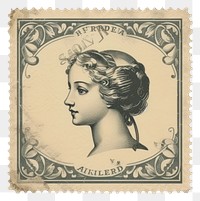 PNG  Vintage postage stamp adult art representation.