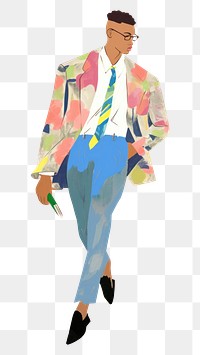 PNG Abstract art business man walking adult white background accessories.
