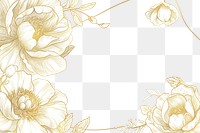 PNG Peony border frame drawing sketch backgrounds.