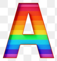 PNG Rainbow with alphabet A pattern purple number.